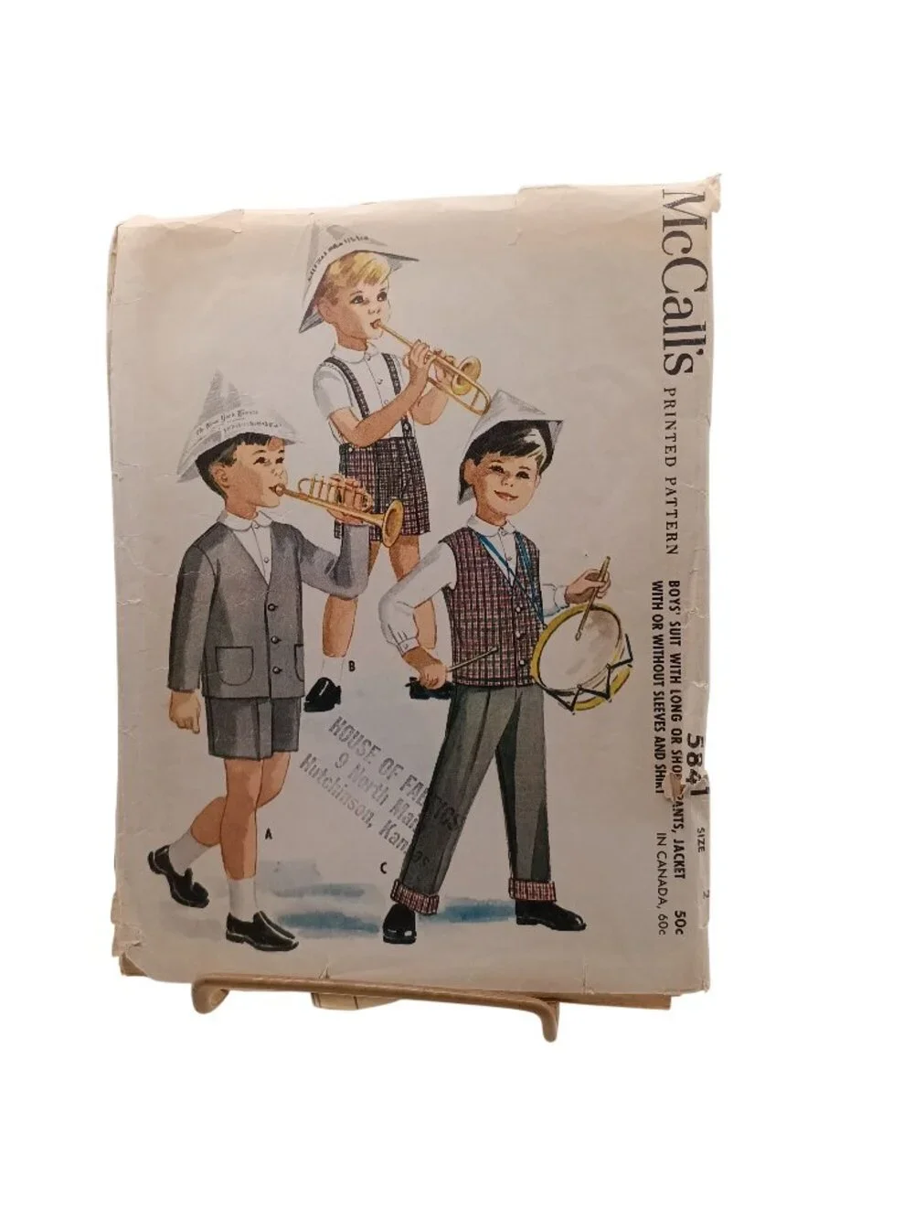 McCalls Boys Suit Sewing Pattern 5841 With Jacket Shirt & Pants Sizes 2 Vintage